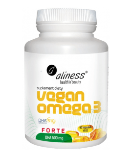 ALINESS Vegan Omega 3 FORTE DHA 500mg 60 kaps.