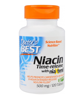 DOCTOR'S BEST Time-Release Niacin 500mg 120 tab.
