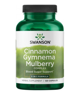 SWANSON Cinnamon Gymnema Mulberry Complex 120 kaps.