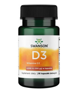 SWANSON Vitamin D3 4000 IU 90 kaps.
