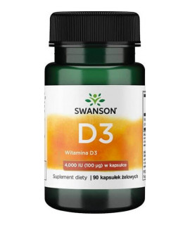 SWANSON Vitamin D-3 4000 IU 90 kaps.